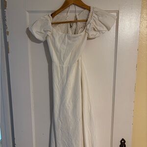 ASTR White Puff Sleeve Dress